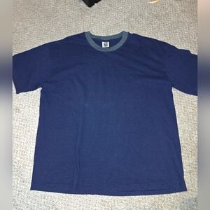 Vintage 90's Classic Navy Short-Sleeve Ringer Simply For Sports T-Shirt Size XL